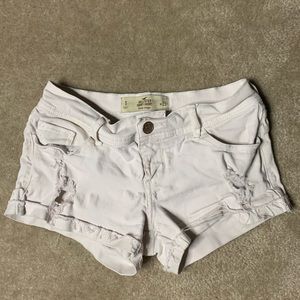 White low rise short shorts